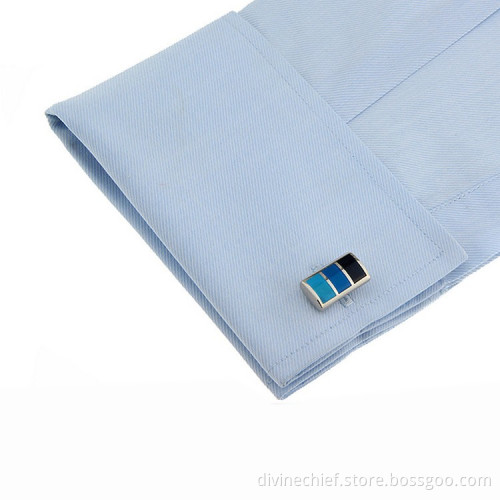 Custom Three-Color Enamel Cufflinks, High Quality Men Cufflinks For Gift
